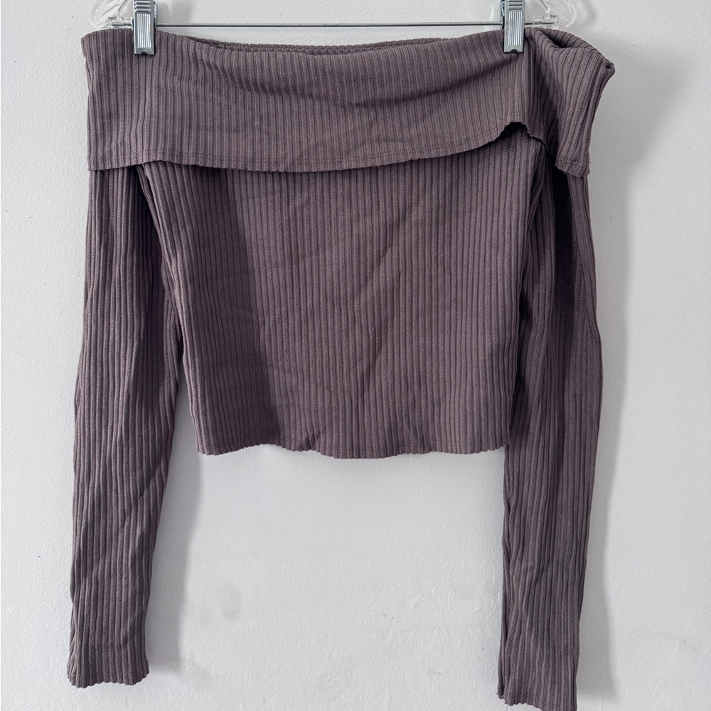 Wild Fable Off-the-Shoulder Ribbed Crop Top